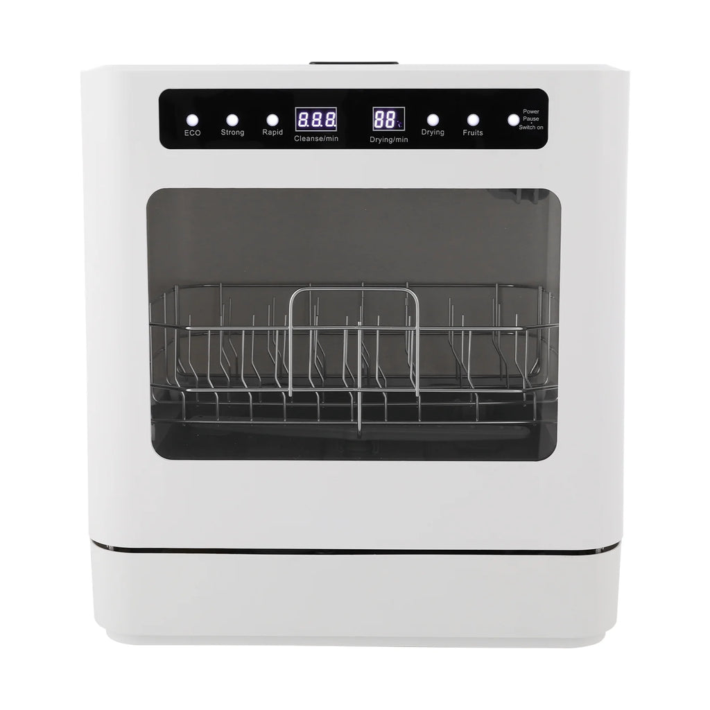 6.8L/1.8 Gallon Rectangular White Portable Mini Dishwasher Countertop Dishwasher, Household Mini Dishwasher