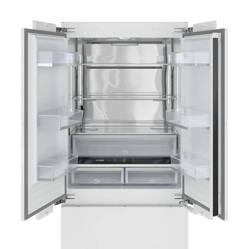 36 In. Panel Ready French Door Refrigerator With Ice maker, water dispenser, Frost Free . 19.6 total cubic feet