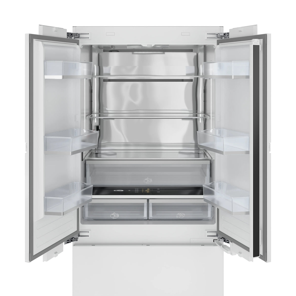 36 In. Panel Ready French Door Refrigerator With Ice maker, water dispenser, Frost Free . 19.6 total cubic feet