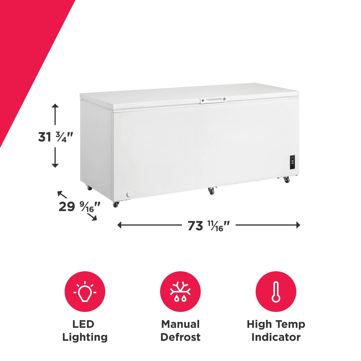 Frigidaire FFCL2042AW 19.8 Cu. Ft. Chest Freezer, Garage-Ready, White