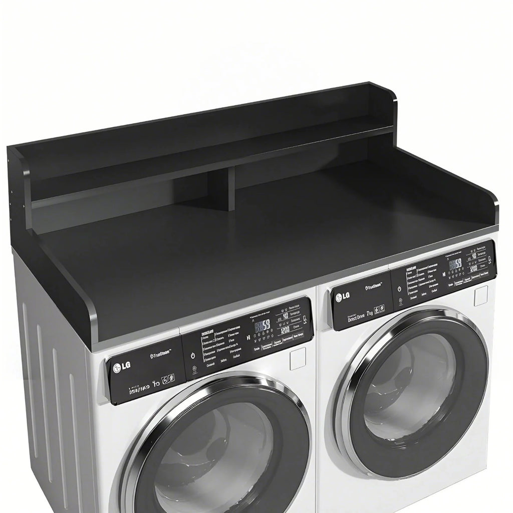 S-HOME Large Space 2-Tier Washer and Dryer Countertop with 2.75 Inch H Guard, 54 Inch W x 27.5 Inch D Topper for Laundry Room