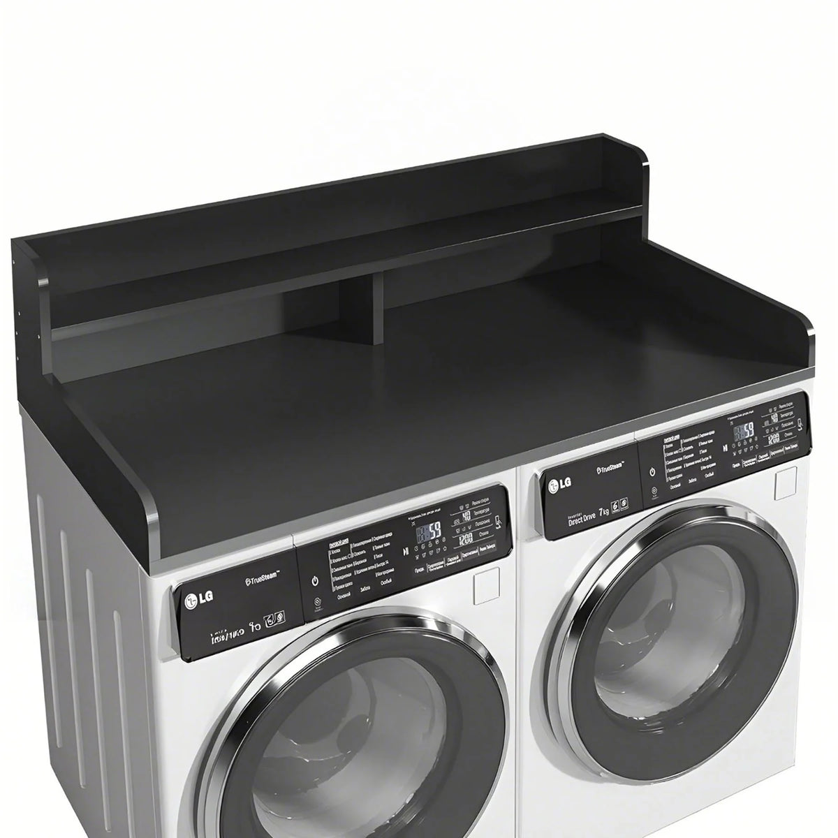 S-HOME Large Space 2-Tier Washer and Dryer Countertop with 2.75 Inch H Guard, 54 Inch W x 27.5 Inch D Topper for Laundry Room