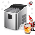 Stainless Steel Ice Makers Countertop 30lbs in 24h, 9 Bullet Cubes in 5 Mins, 2 Sizes, Self-Clean, FOHERE