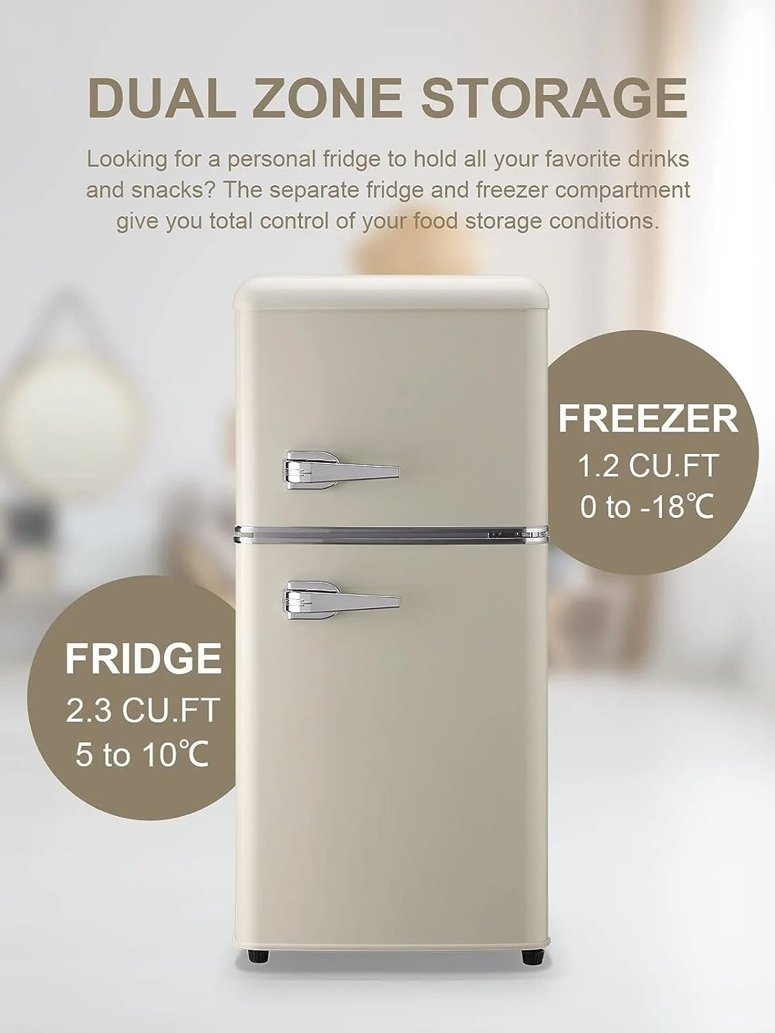 GGTB 3.0 Cu.ft Two Door Small Refrigerator with Freezer, Compact Retro Mini Refrigerator for Dorm, Office, Bar, RV, Bedroom, Red