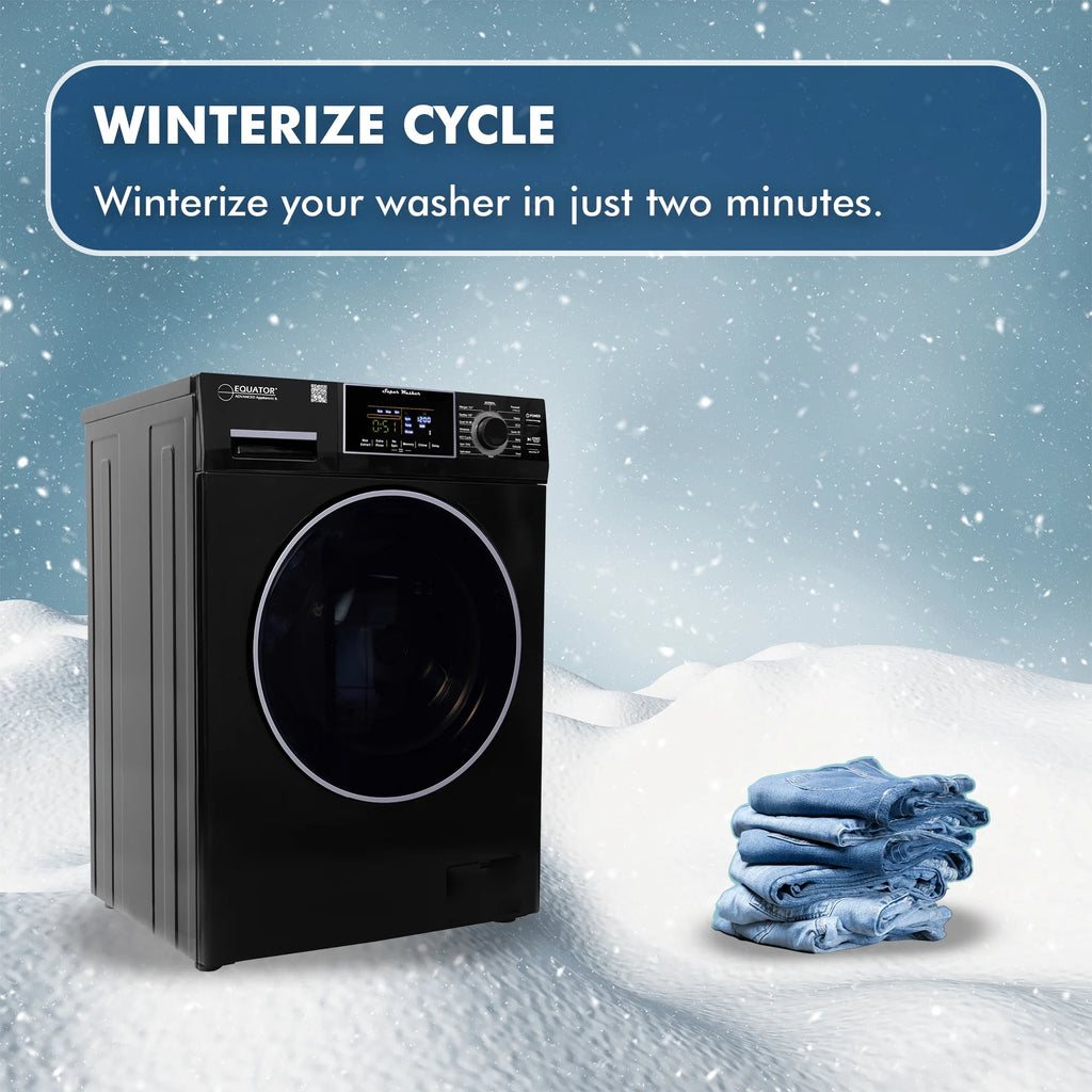 Equator 1.6 cu.ft./15 lbs Black 110V Front load Washer 15 programs + Pet Cycle