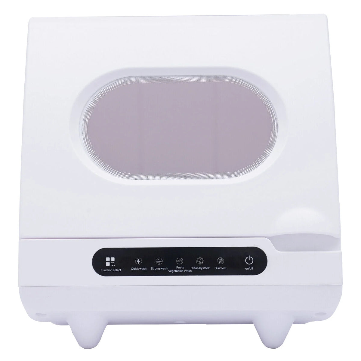 White 800W Dishwasher for Cleaning Vegetables and Fruits 15.6*15.4*16.9in Wash 6 Sets of Tableware at Once