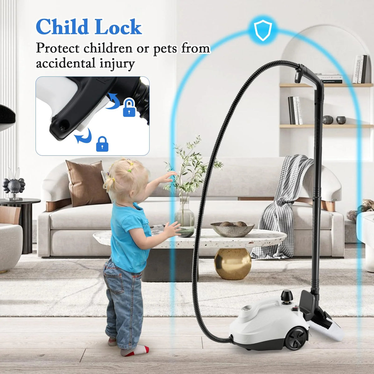 Multipurpose Steam Cleaner 1800W Portable Household Steamer with 61 oz Tank