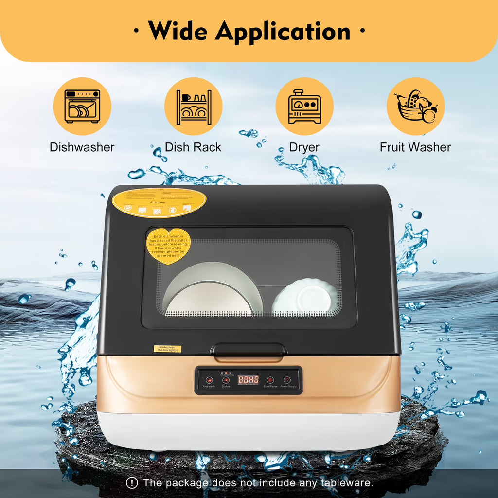 Dish washer Large Capacity Portable Washer Mini Dish Washer Compact Counter-top for clean tableware, vegetables, fruits