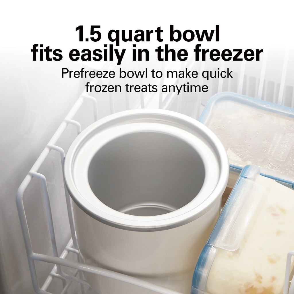 Hamilton Beach Electric Ice Cream Maker, Ice Cream Machine, 1.5 Quart Capacity, White