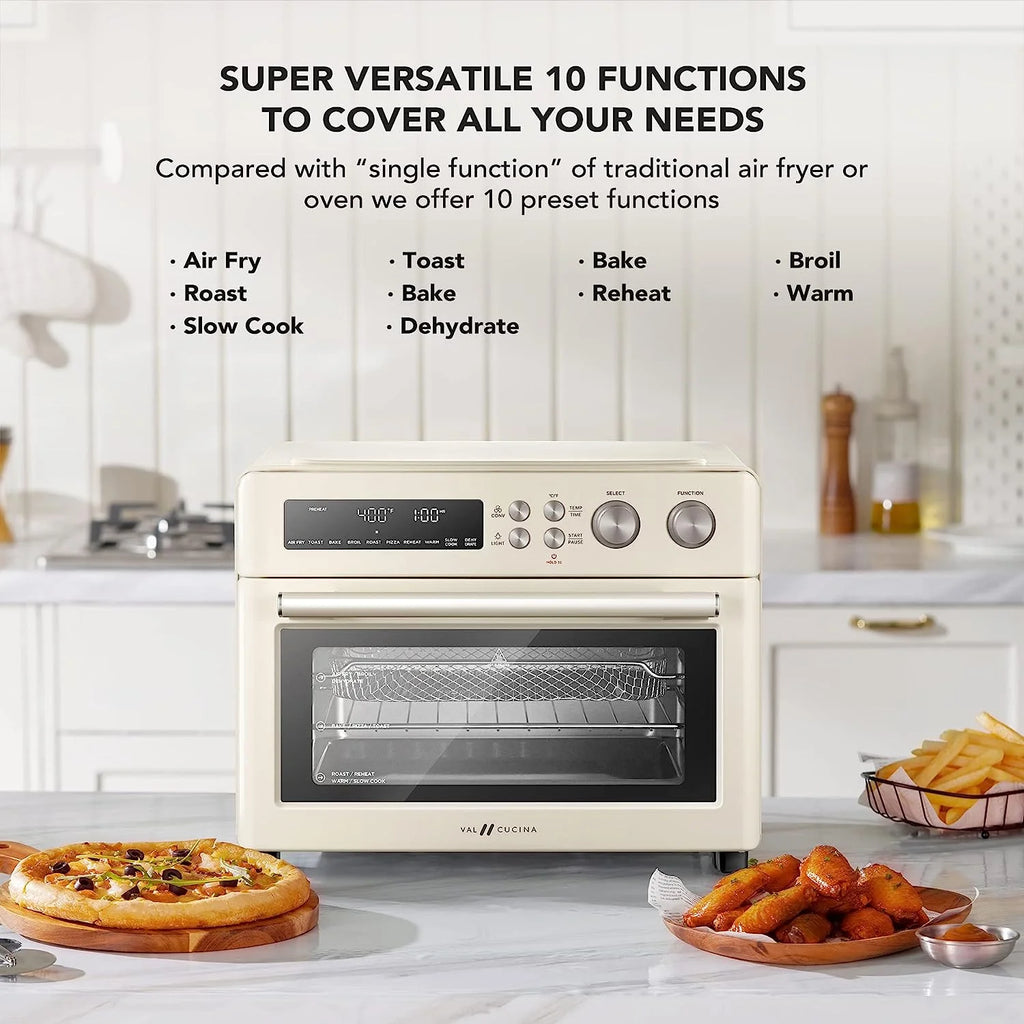 VAL CUCINA 10-IN-1 AIR FRYER TOASTER OVEN -  BRUSHED STAINLESS STEEL