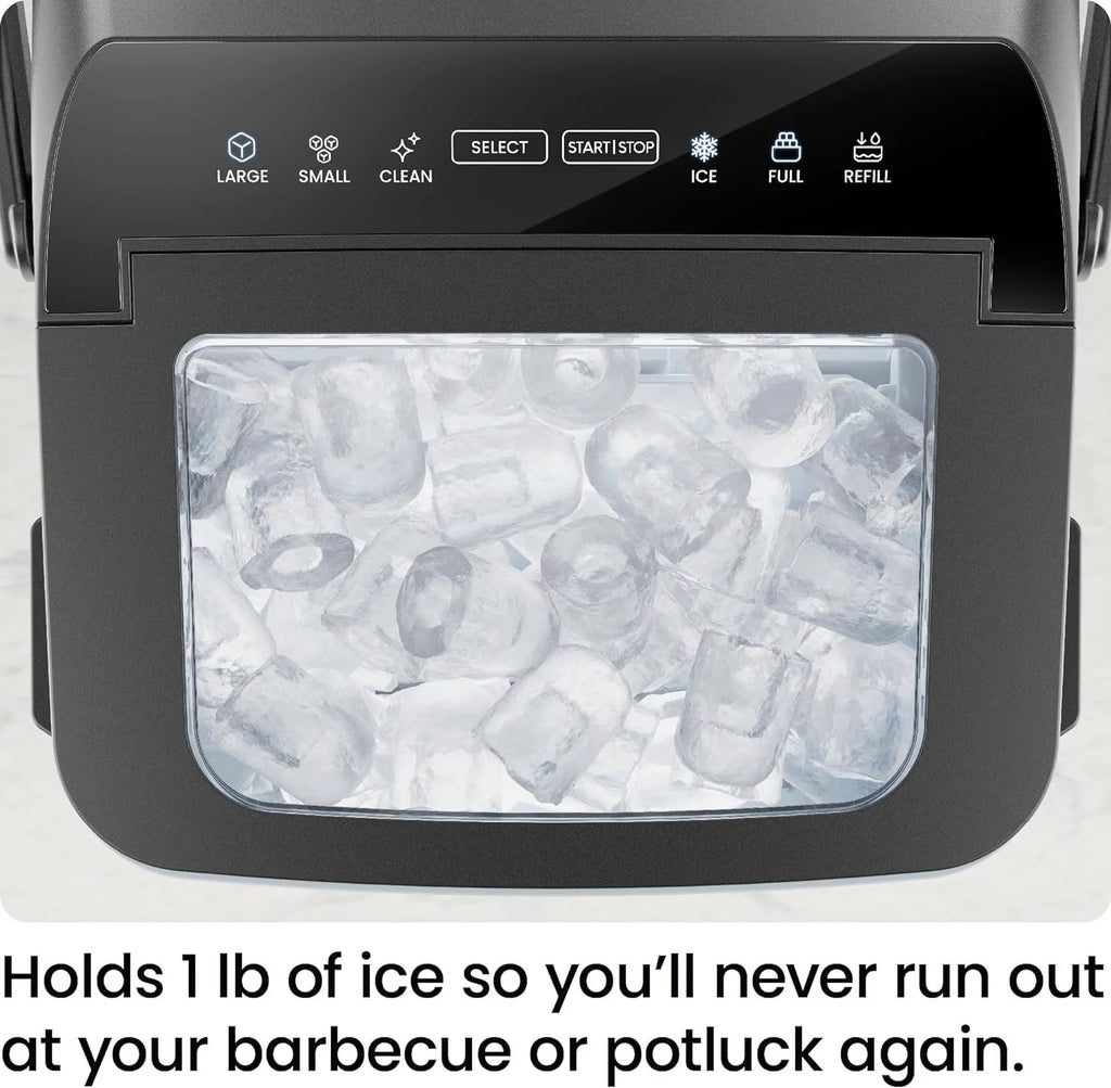 ICEMAN Dual-Size Countertop Bullet Ice Machine w/ 0.88lb Capacity - Black, New