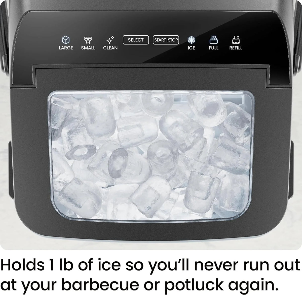 ICEMAN Dual-Size Countertop Bullet Ice Machine w/ 0.88lb Capacity - Black, New