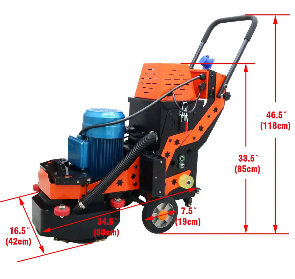 Concrete Grinding Polishing Machine Epoxy Floor Grinder Sander 220V with Vacuum Dust-free