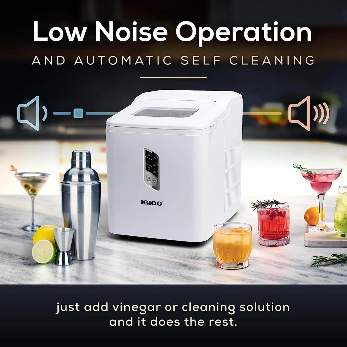 Igloo Automatic Ice Machine Self Cleaning Countertop Ice Maker for Water Bottle & Drinks, Aqua