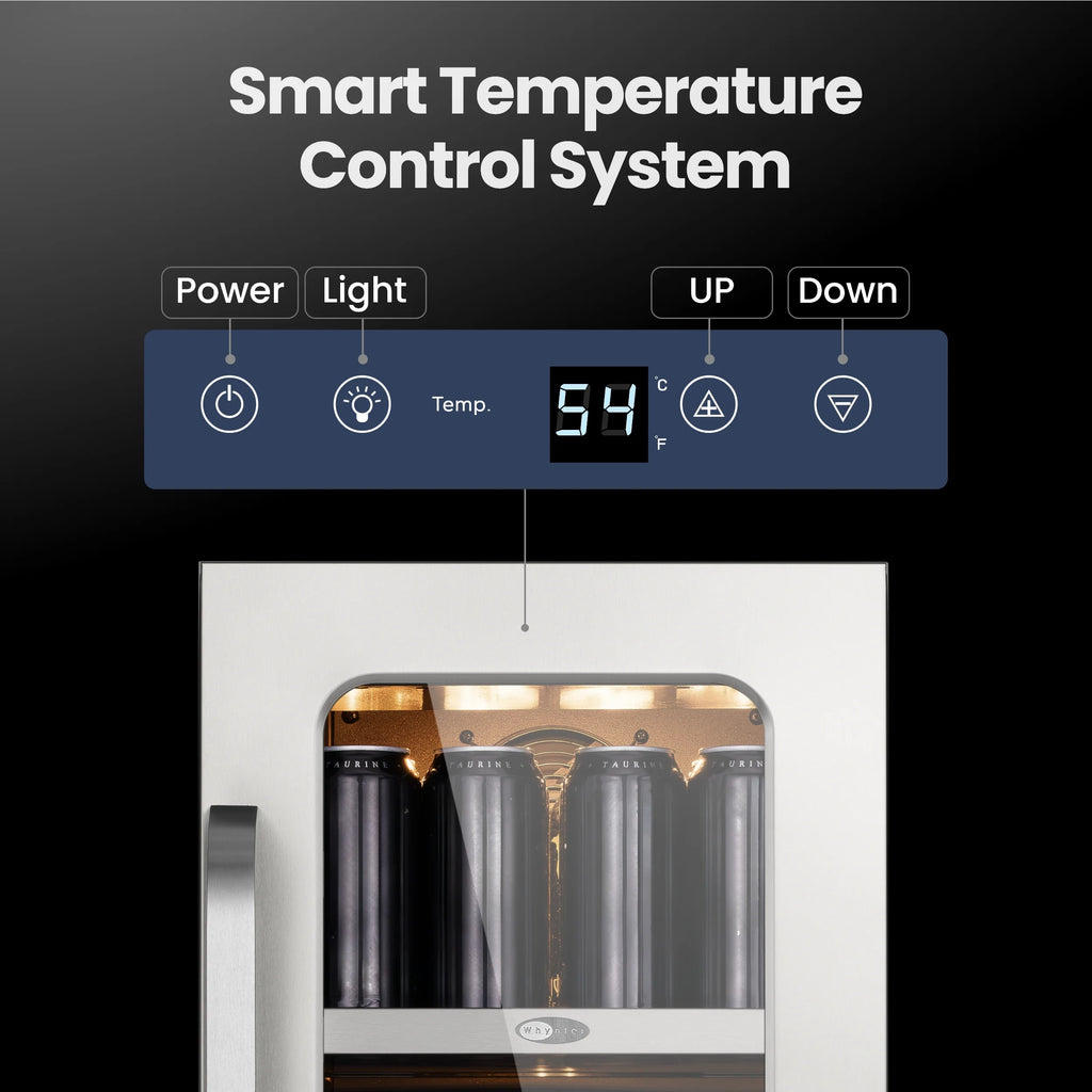 Whynter 24'' Beverage Refrigerator Cooler, 140 Cans Beverage Fridge, Built in or Freestanding Beverage Center with Stainless Steel Door