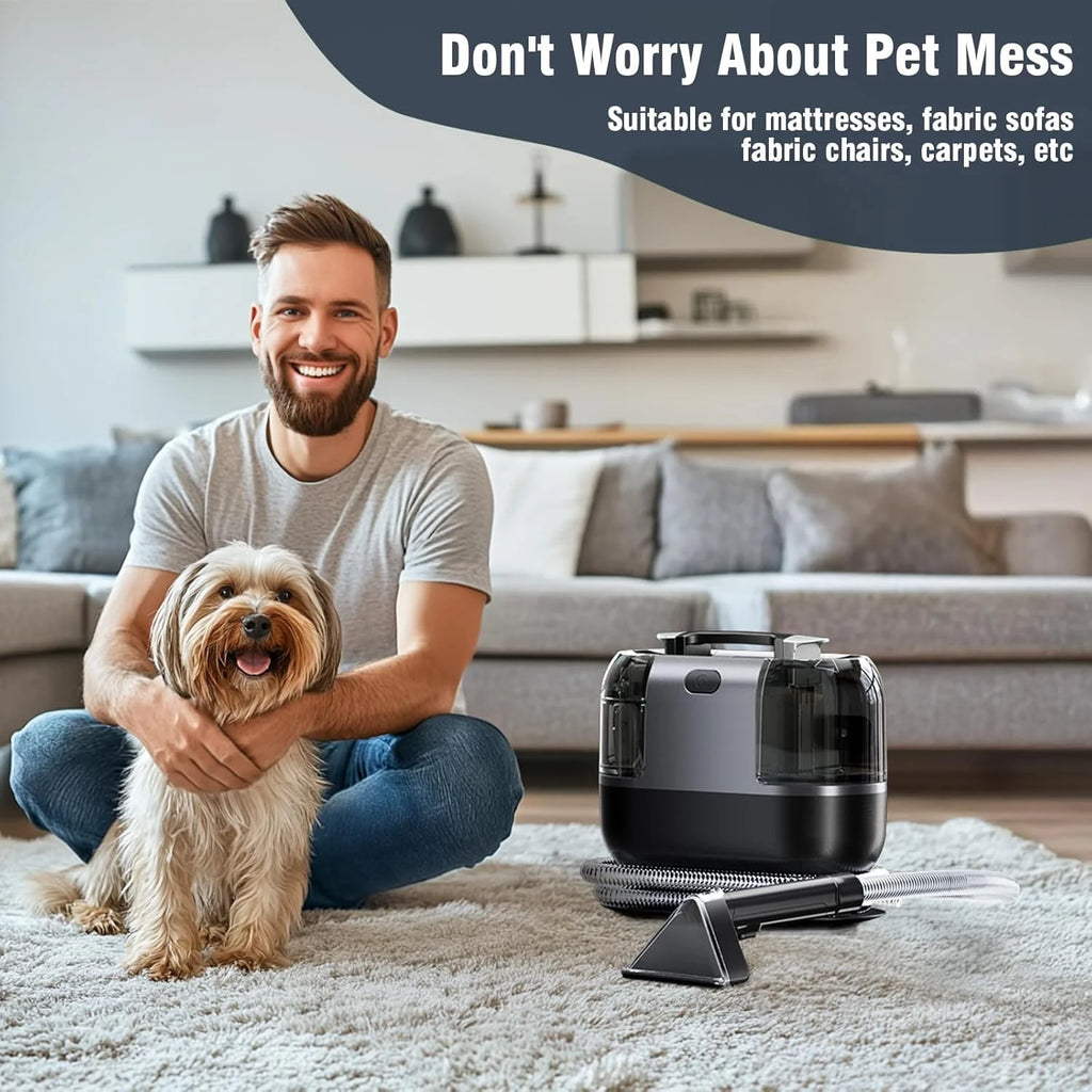 Carpet Cleaner Machine, 18 K pa Portable Carpet Spot and Upholstery Cleaner, 500 W Powerful Suction Deep Couch Cleaner Machine with Handle for Pet Stains, Sofa, Car Seat, Furniture