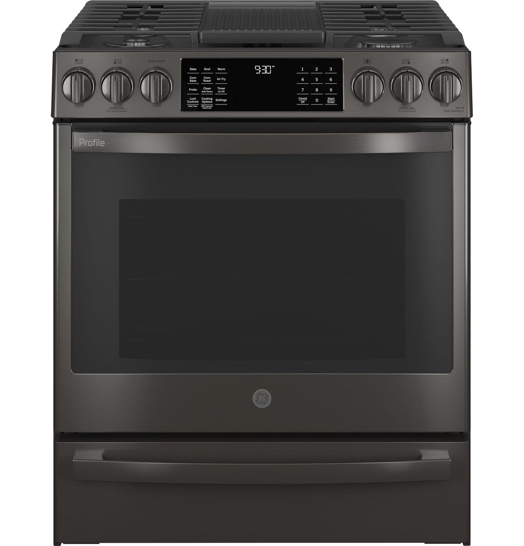 GE APPLIANCES PGS930BPTS slide in gas range