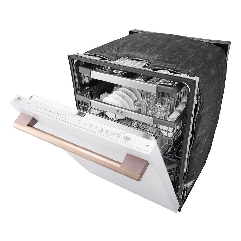 LG Studio SDWB24W3 40 dBA Essence White Top Control Built-In Smart Dishwasher