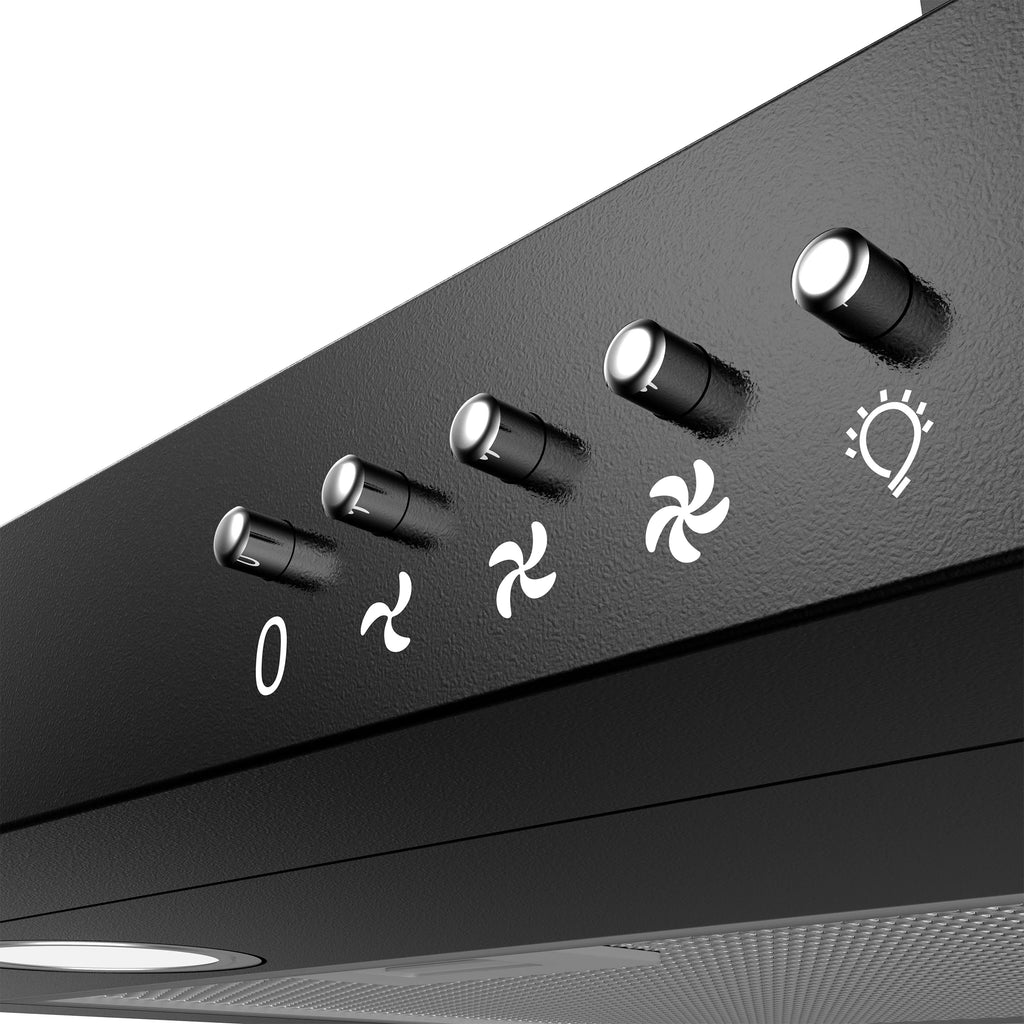 CIARRA Black Range Hood 30 inch Wall Mount Vent Hood Ductless Ducted Convertible CAB206P75