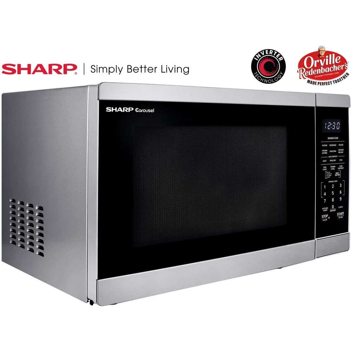 Sharp New 1.4 CF Smart Countertop Microwave Oven, Orville Redenbacher's Certified, ZSMC1469KS
