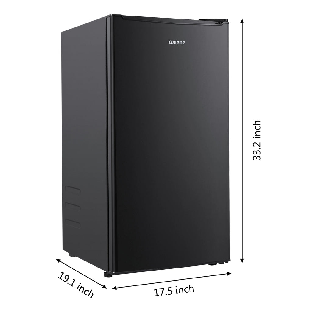(3 pack) Galanz 3.3 Cu ft One Door Mini Fridge, Black Estar, New