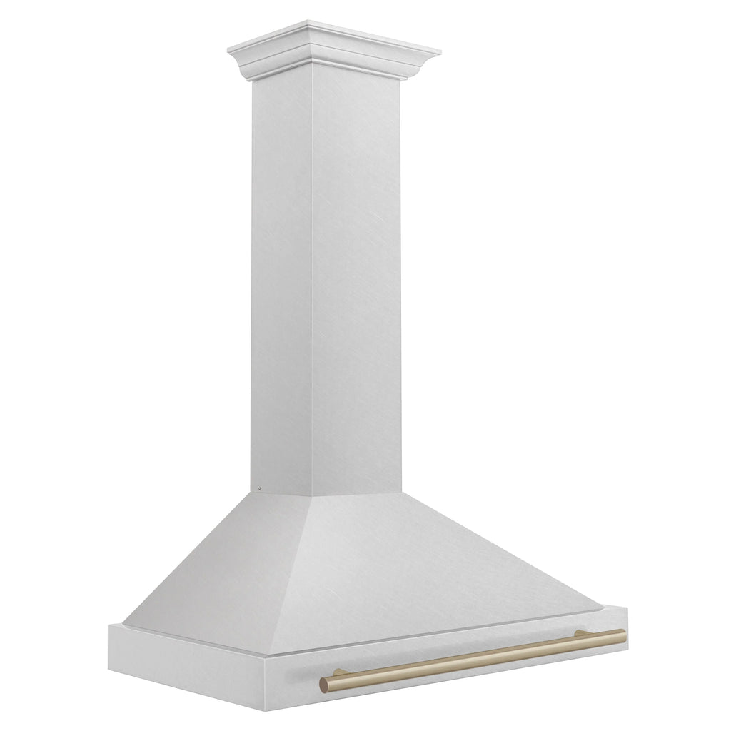 ZLINE 36 ZLINE Autograph Edition DuraSnow Stainless Steel Range Hood with DuraSnow and Gold Handle (KB4SNZ-36-G)