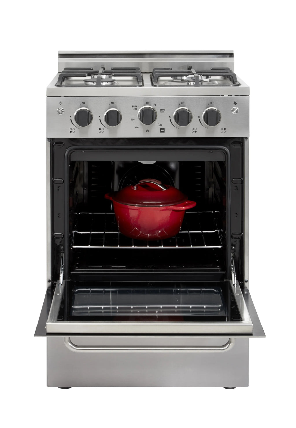 Unique Prestige 24�?2.3 cu ft Double Oven Gas Range in White