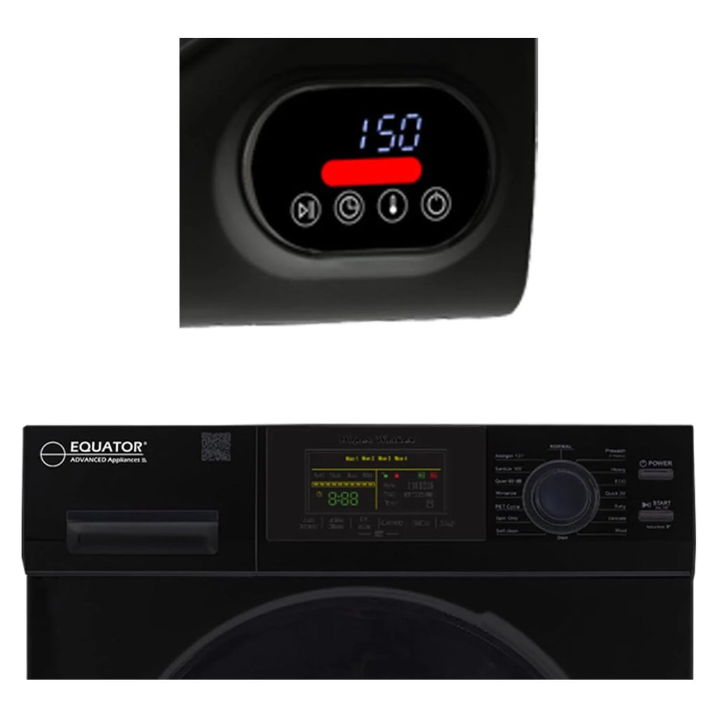 Equator Advanced Appliances Stainless Steel Washer/Compact Short Dryer in Black