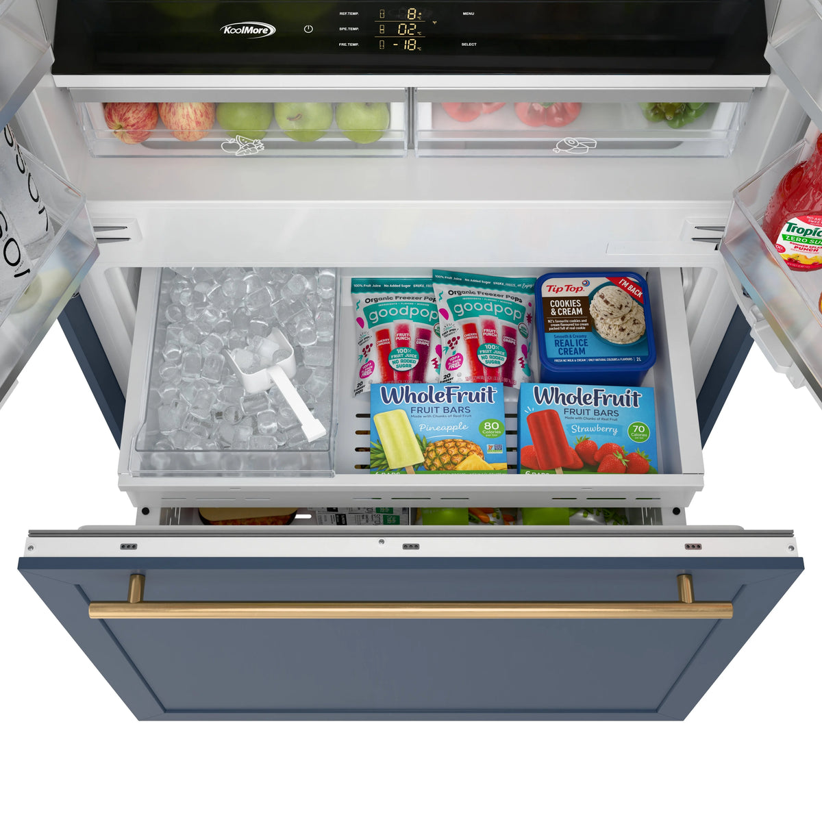 36 In. Panel Ready French Door Refrigerator With Ice maker, water dispenser, Frost Free . 19.6 total cubic feet