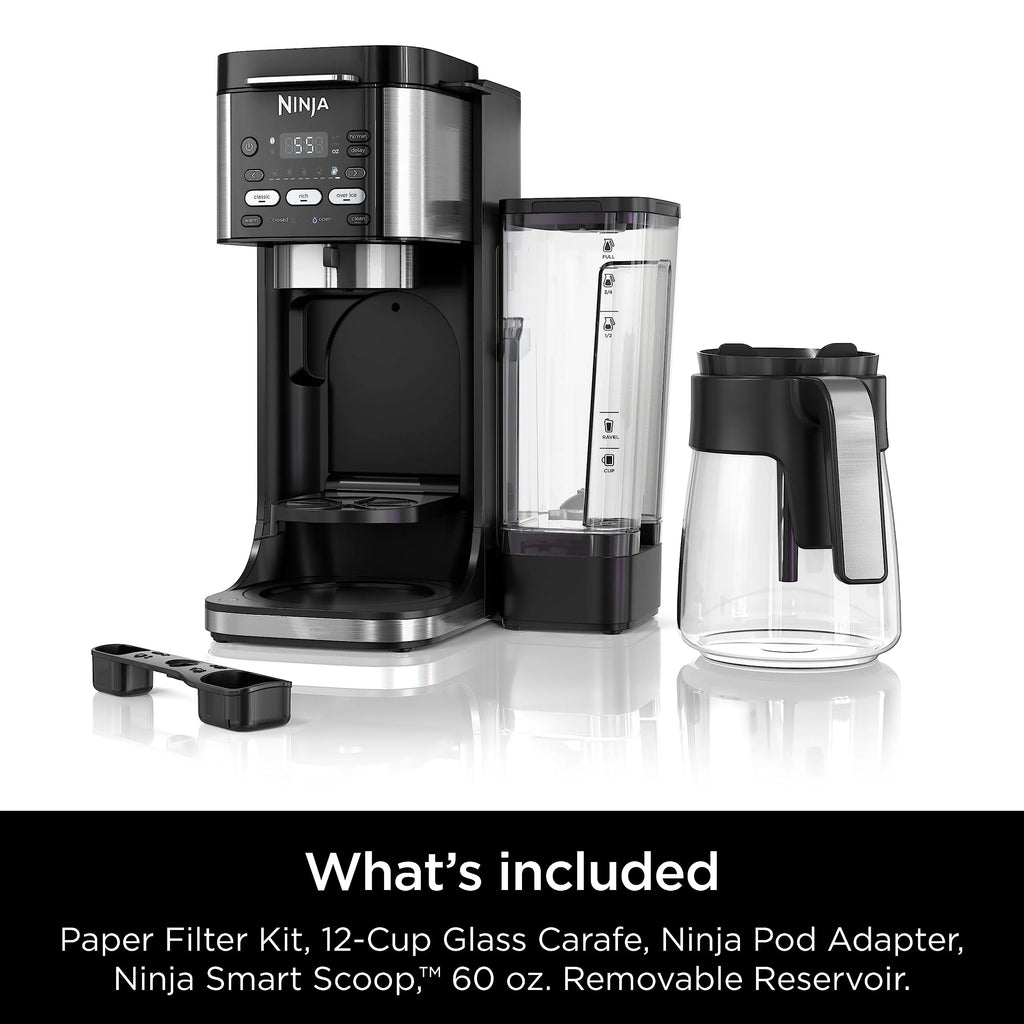 Ninja Drip Coffee Maker With K Cup Combo, DualBrew Pro Specialty Coffee System, Coffee Machine Compatible with K-Cup Pods, 12 Cup Single Serve Coffee Makers with Paper Filter, CFP301 Frother? F