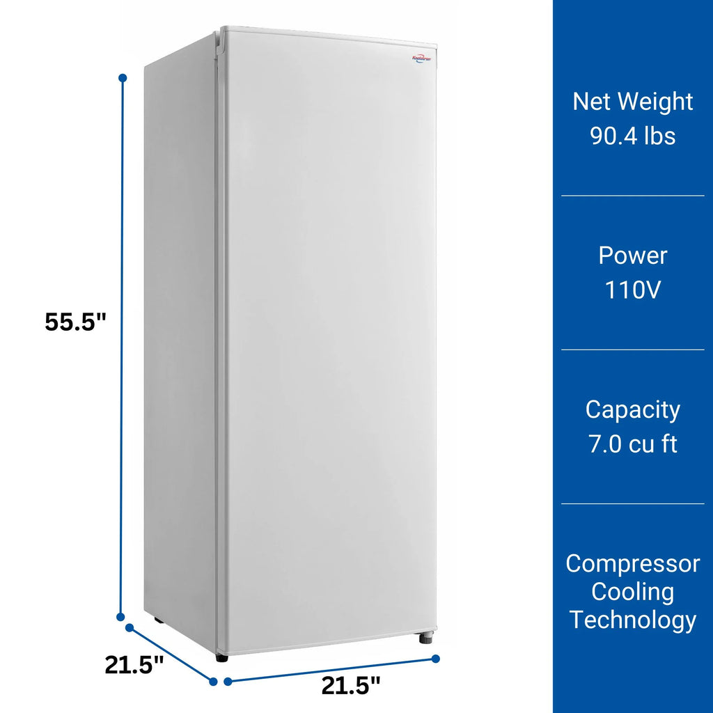 Koolatron? Compact Upright Freezer, White, 200 liter/7.0 Cu ft, Garage Ready