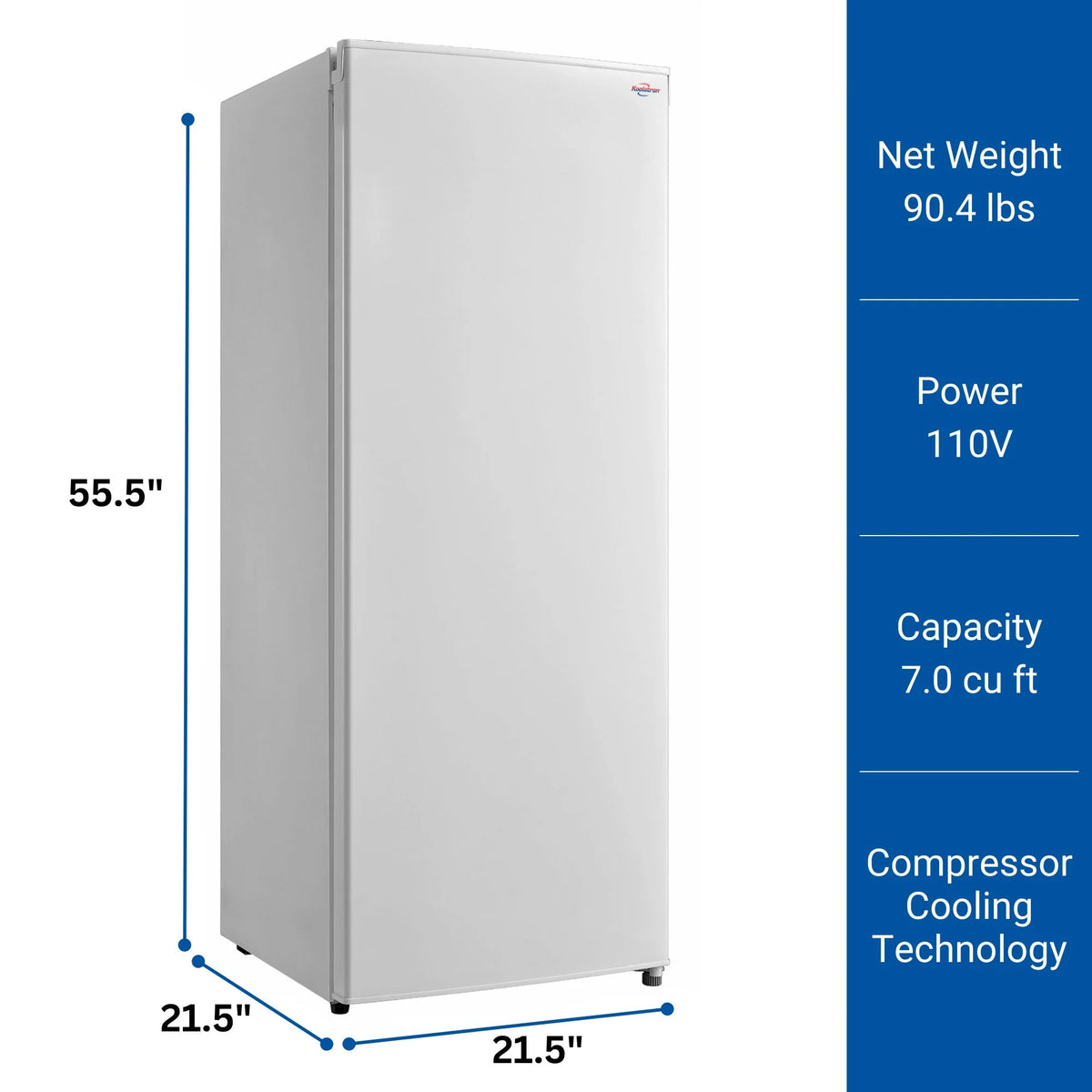 Koolatron? Compact Upright Freezer, White, 200 liter/7.0 Cu ft, Garage Ready