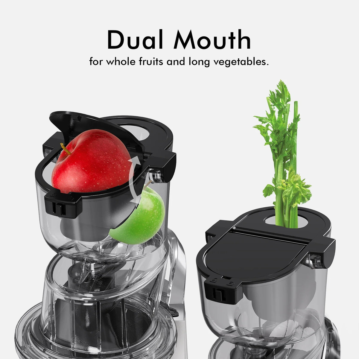 SIFENE 200W Cold Press Juicer Machine for Fruits and Vegetables, Masticating Juice Maker with 83mm Wide Chute, High Yield, Easy Clean, Gray