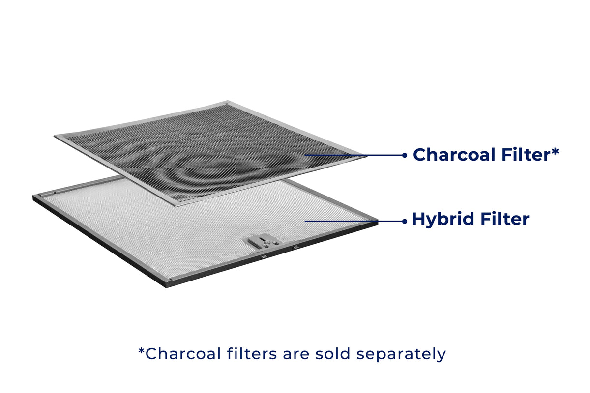 Hauslane Chef Series 30" B018 Convertible Under Cabinet Range Hood 120 Volts Minimalist 3-Way Venting 250 CFM Aluminum Filters LED Stainless Steel