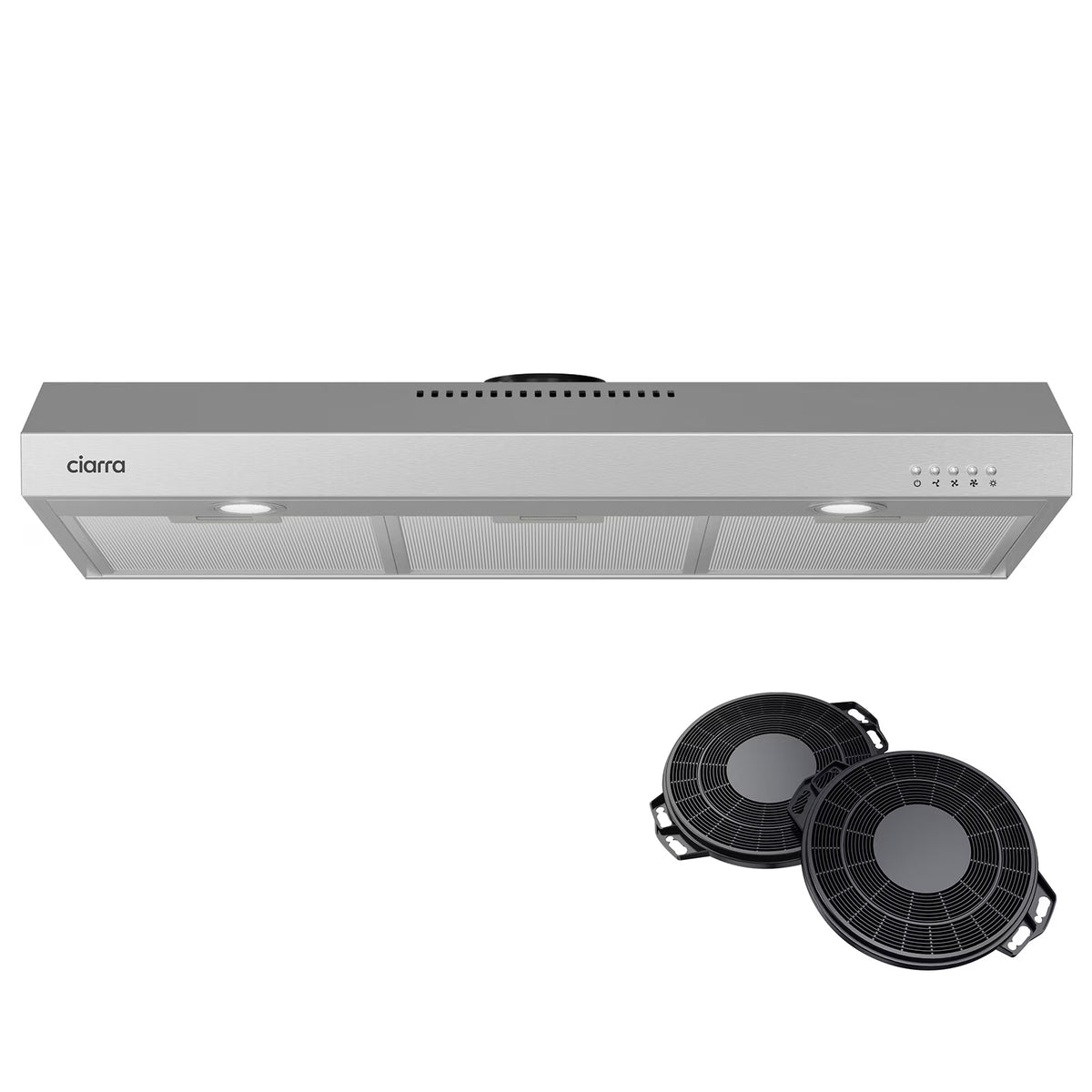 CIARRA Range Hood 30 inch Under Cabinet Ductless Ducted Convertible Slim Stove Vent Hood CAS90575
