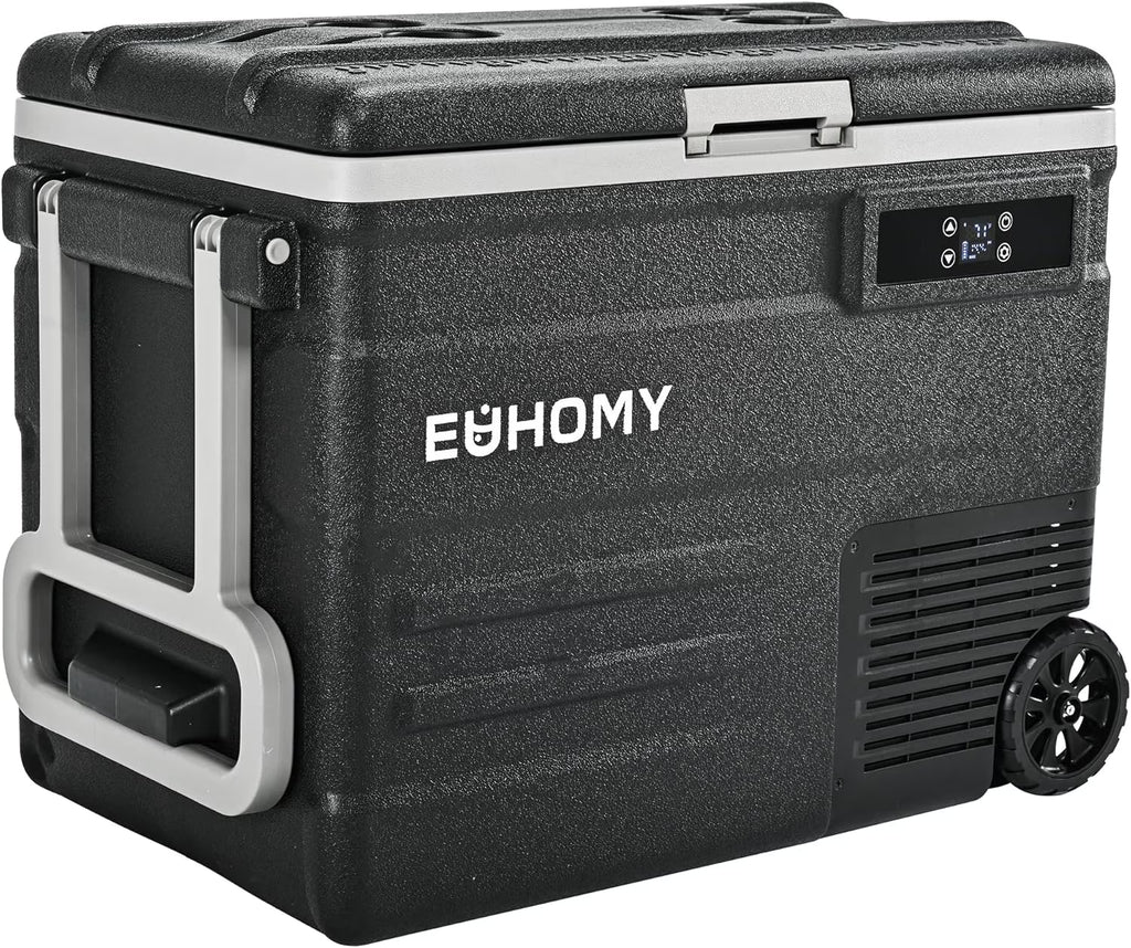 EUHOMY 12 Volt Refrigerator, 79 QT 12V Fridge, Electric Cooler 12/24V DC 110-240V AC, Car Refrigerator 0�H~68�H, 12 Volt Cooler for Camping, Trip, Truck, Boating, Outdoor.