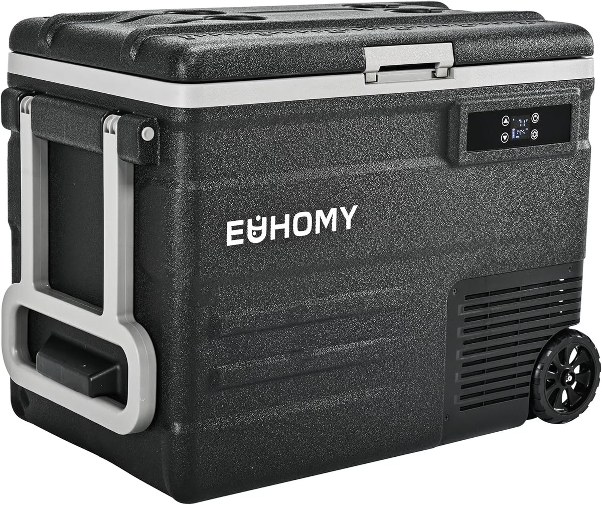 EUHOMY 12 Volt Refrigerator, 79 QT 12V Fridge, Electric Cooler 12/24V DC 110-240V AC, Car Refrigerator 0�H~68�H, 12 Volt Cooler for Camping, Trip, Truck, Boating, Outdoor.