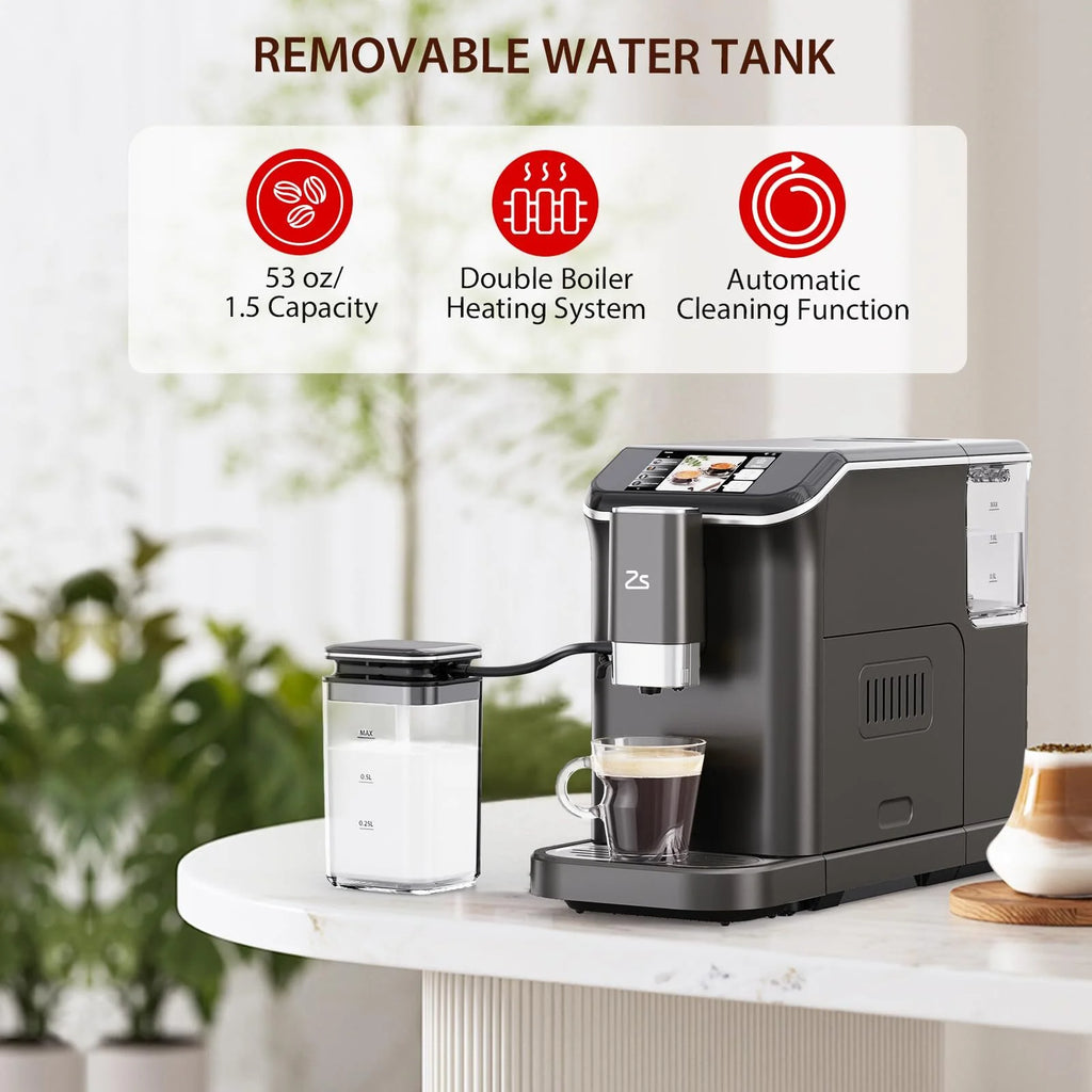 Soonbuy Fully Automatic Espresso Machine 20 Bar, With Milk Frother Steam Wand,Gold