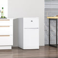 Harper & Bright Designs Double Door Mini Fridge with Freezer, 3.2 Cu.Ft Compact Refrigerator with Adjustable Shelf, Adjustable Thermostat and Reversible Door for Bedroom, Dorm, Home Office, White