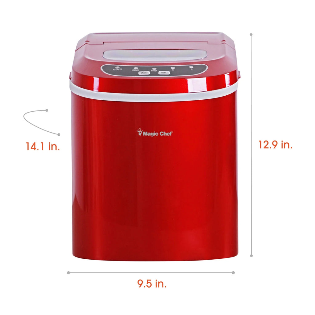 Magic Chef 27 lb. Capacity Portable Countertop Ice Maker, Black (Bullet Ice)