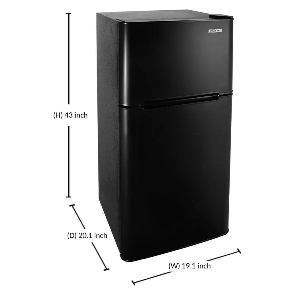 ConServ 4.5 Cu Ft Mini Fridge Freezer - Compact Refrigerator with Adjustable Shelves, Black