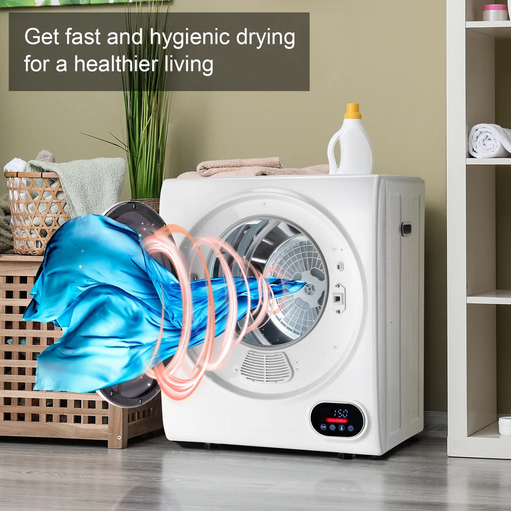 GYJ28-88-E Compact portable Household clothes Dryer 1.5CUFT Drum Dryer with LED display -White 120V 2.5KG