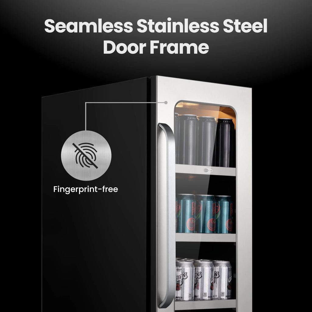 Whynter 24'' Beverage Refrigerator Cooler, 140 Cans Beverage Fridge, Built in or Freestanding Beverage Center with Stainless Steel Door