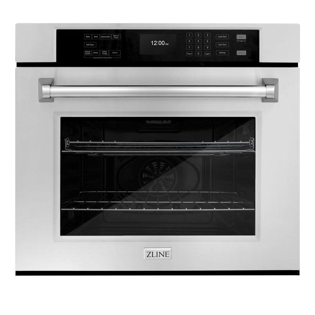 ZLINE 30 in. Professional Convection Single Wall Oven with Air Fry and Self Clean in Stainless Steel (WAS-30)