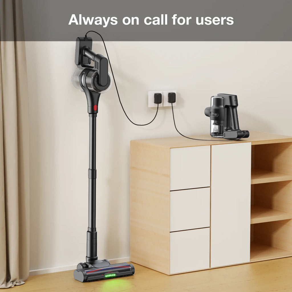 MOOSOO Cordless Vacuum with Brushless Motor, 60 mins max runtime, Stick Vacuum for Hard Floor Carpet Pet Hair