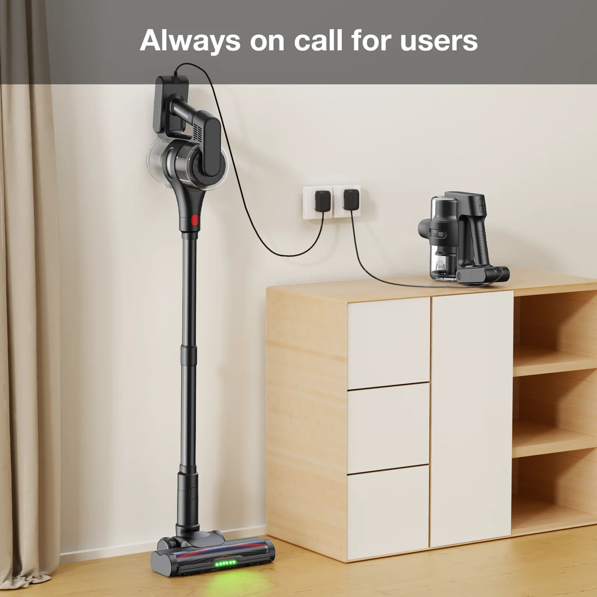 MOOSOO Cordless Vacuum with Brushless Motor, 60 mins max runtime, Stick Vacuum for Hard Floor Carpet Pet Hair