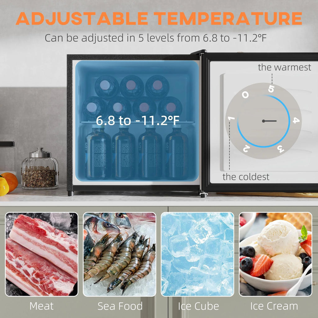 Resenkos 1.1 Cu.Ft Countertop Mini Freezer, Compact Upright Freezer with Removable Shelves, Red