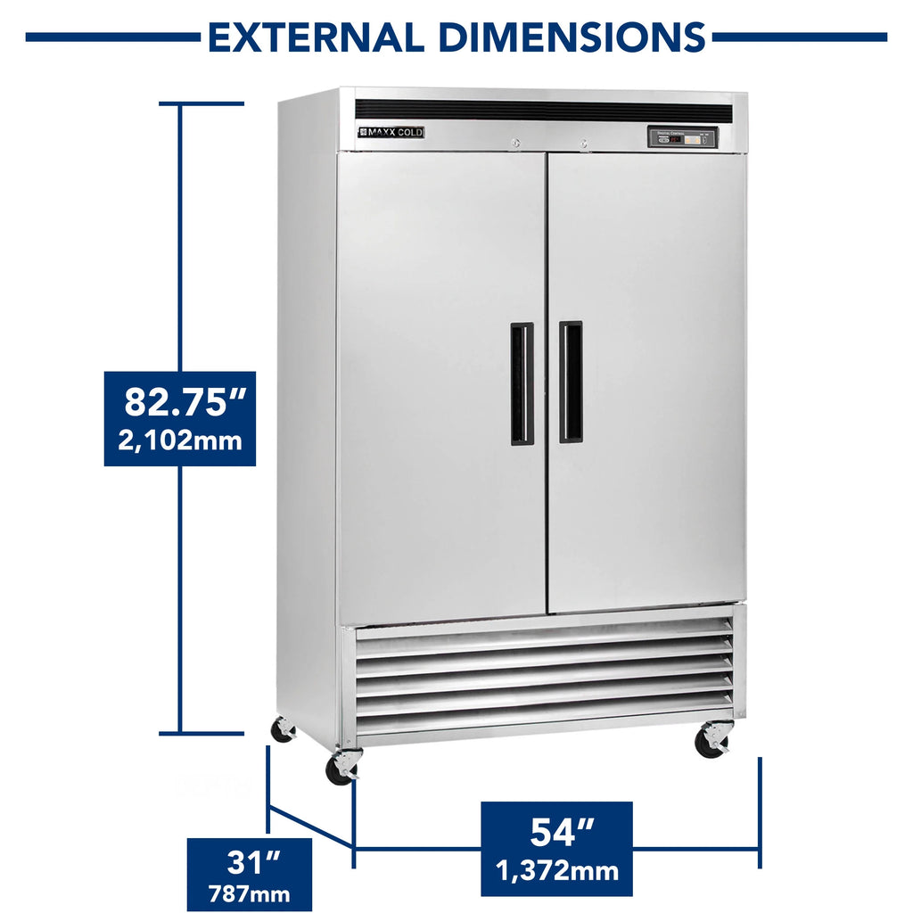 Maxximum 49 CFT 2 Door Reach-In Freezer MCF-49FD