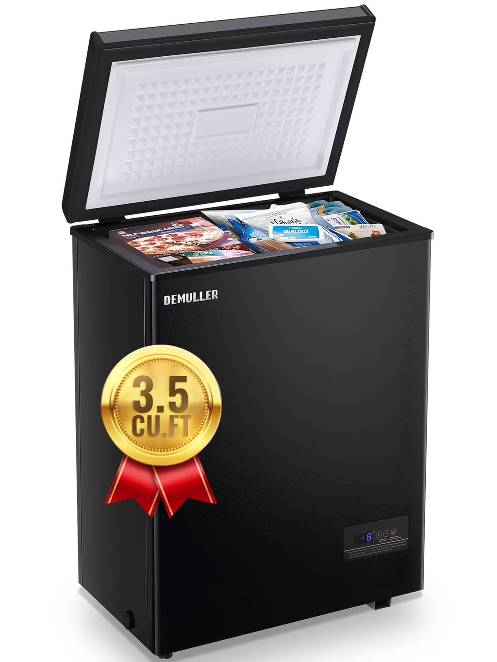 DEMULLER 3.5 Cu. ft Mini Fridge with Freezer Compact Small Deep Freezers for Dorm Office 63-White, NEW