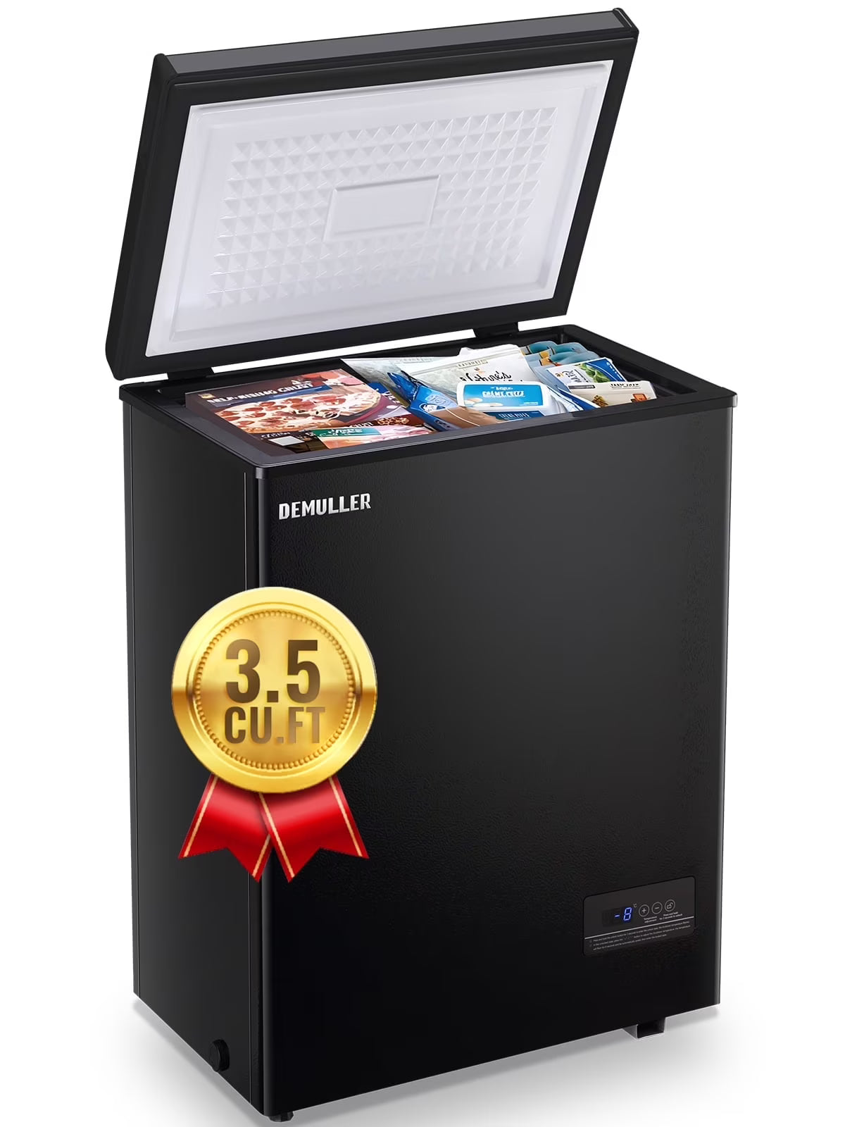 DEMULLER 3.5 Cu. ft Mini Fridge with Freezer Compact Small Deep Freezers for Dorm Office 63-White, NEW